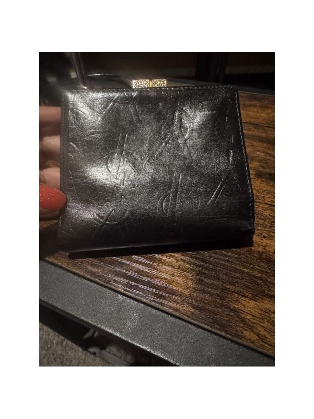 Yves Saint Laurent Embossed Leather Bifold Wallet